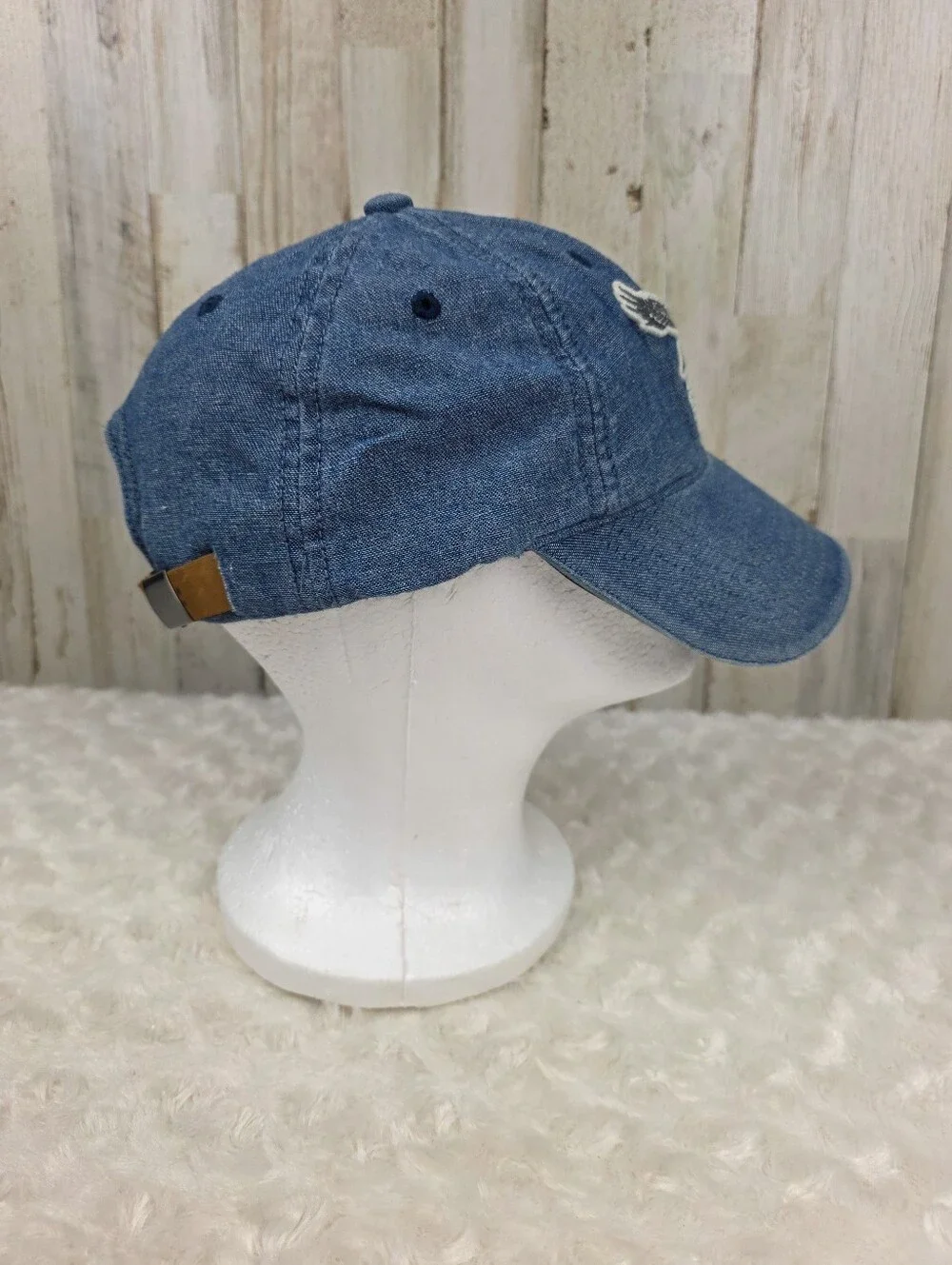 American Eagle Outfitters Blue Denim Baseball Cap with Eagle Patch